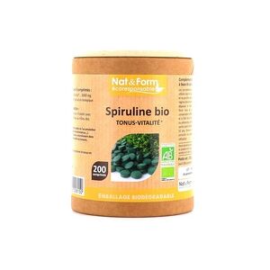 Espíritu orgánico de Spirulina 200 comprimidos - Nat & Form Espíritu orgánico de Spirulina 200 comprimidos - Nat & Form