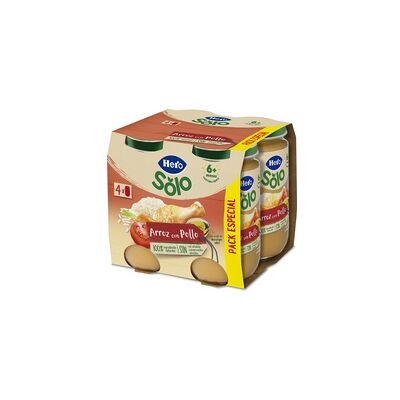 3 x Pack tarro arroz con pollo Solo 6m+ Hero 4 unidades de 235g - Hero 3 x Pack tarro arroz con pollo Solo 6m+ Hero 4 unidades de 235g - Hero