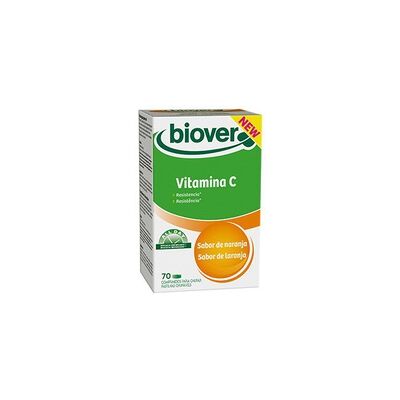 Biover Vitamina C Limón - Suplemento alimenticio - 70 comprimidos masticables Biover Vitamina C Limón - Suplemento alimenticio - 70 comprimidos masticables