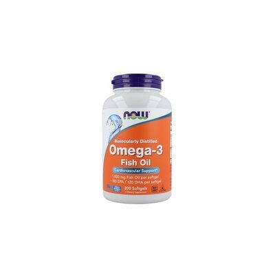 NOW Foods Omega-3 Aceite de Pescado - Destilado Molecular - 200 Softgels NOW Foods Omega-3 Aceite de Pescado - Destilado Molecular - 200 Softgels