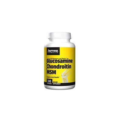 Jarrow Formulas Glucosamina + Condroitina + MSM - Apoyo articular - 240 cápsulas Jarrow Formulas Glucosamina + Condroitina + MSM - Apoyo articular - 240 cápsulas