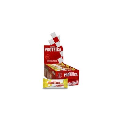 Caja de barritas proteicas de plátano 24 barritas de 46g - Nutrisport Caja de barritas proteicas de plátano 24 barritas de 46g - Nutrisport