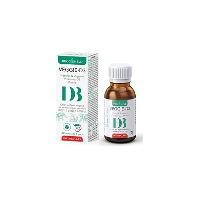 Intersa Veggie-D3 Vitamina D3 20ml - Suplemento para inmunidad y huesos Intersa Veggie-D3 Vitamina D3 20ml - Suplemento para inmunidad y huesos