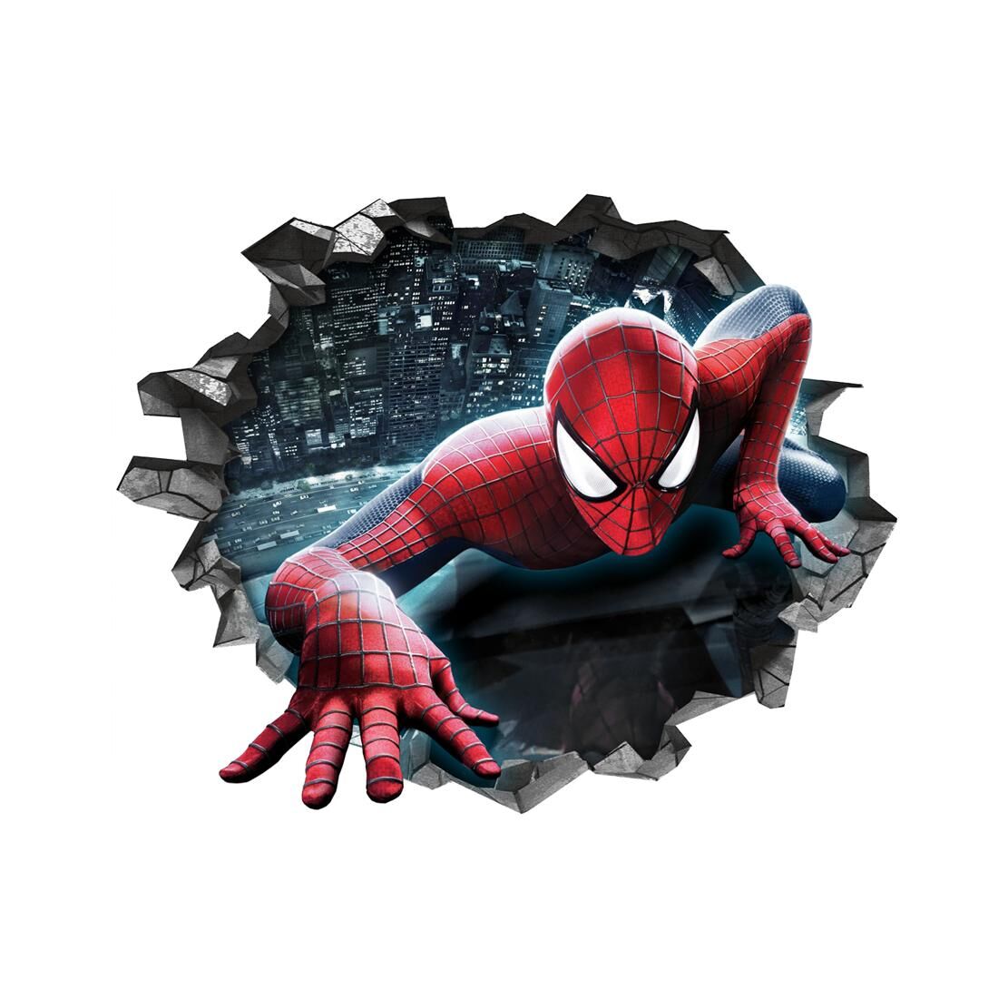 Vinilo Decorativo 3d Fotomural Pegatina Spiderman Para Paredes - 100x80cm