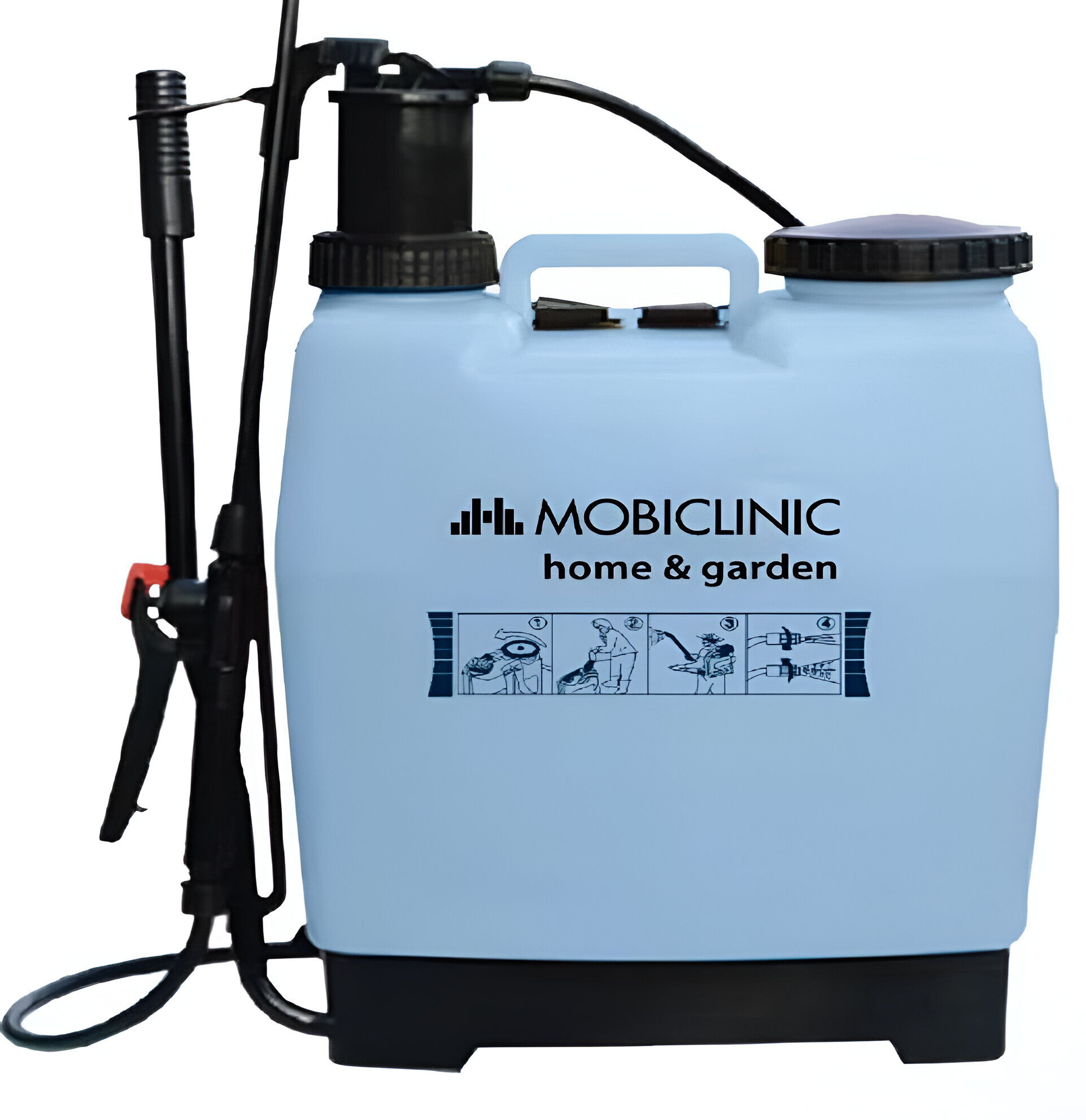 Mobiclinic Pulverizador Mochila 16 L 4 Boquillas Traba De Bloqueo Seguro Riego 2-3 Bar Productos Químicos Fumibug