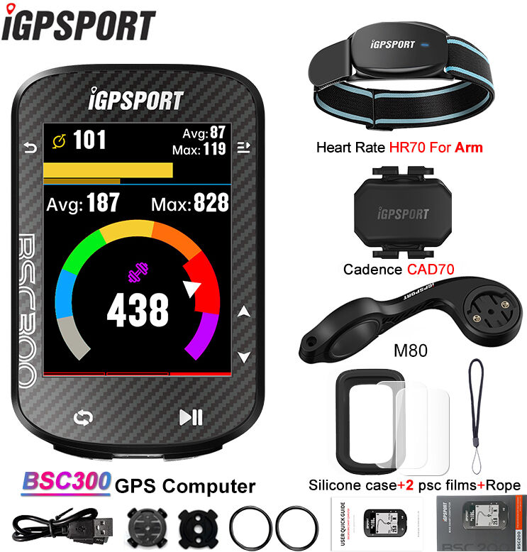 Igpsport-Ordenador Bsc300 Con Gps Para Bicicleta, Velocímetro Inalámbrico Digital Ant +, Sensor De Cadencia, Odómetro Impermeabl Hr70 Cad70