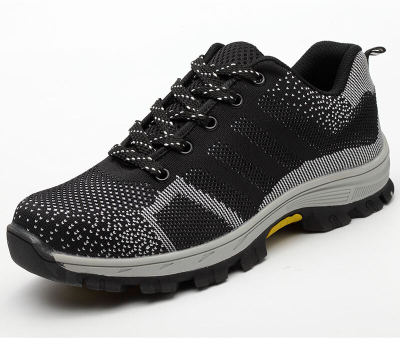 Zapatos Protectores Desodorantes De Seguridad Antigolpes Antipinchazos De Verano Para Hombres Transpirables Flyweave Gray