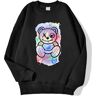 teekossc Cute Puppet Bear Kawaii Male Cotton Clothing All-Math Casual Sweatshirt Oversize Crewneck Hip Hop Tops Creativity Mens Hoodies Black S