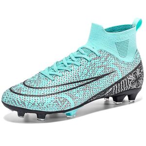 Mens Soccer Shoes Non-Slip Football Boots Cleats Grass Soccer Sneakers 3a1126a Blue 34