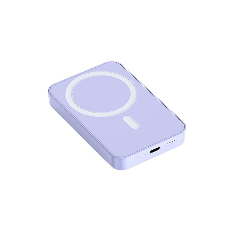 Wireless Magnetic Power Supply For Iphone, Mini Portable Charger, Large Capacity, Fast Load, External Battery, Pd20w, 20000mah ,Purple