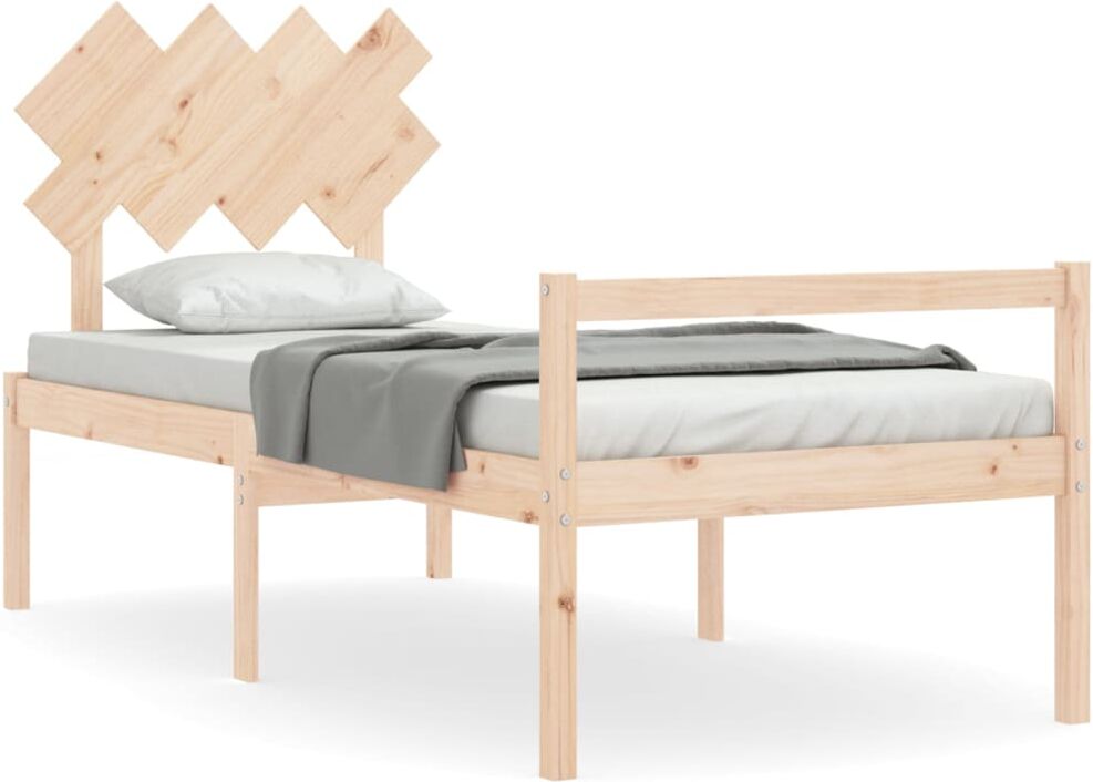 Vidaxl Estructura De Cama Con Cabecero Madera Maciza 90x200 Cm