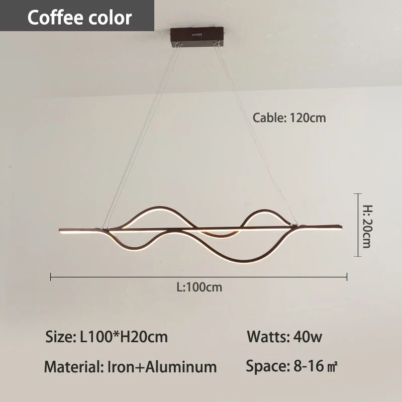 Neo Gleam Length 1000mm Dimmable Rc Modern Led Pendant Lights For Dining Room Kitchen Room Bar Hanging Pendant Lamp Fixtures Coffee Color Dimmable Rc