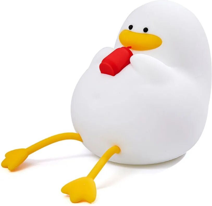 Lámpara De Pato Recargable Luz Nocturna Infantil 1200 Mah Happy Duck Little Night Light 7 Color Cambio De Color Slap Light Sin Sombrero