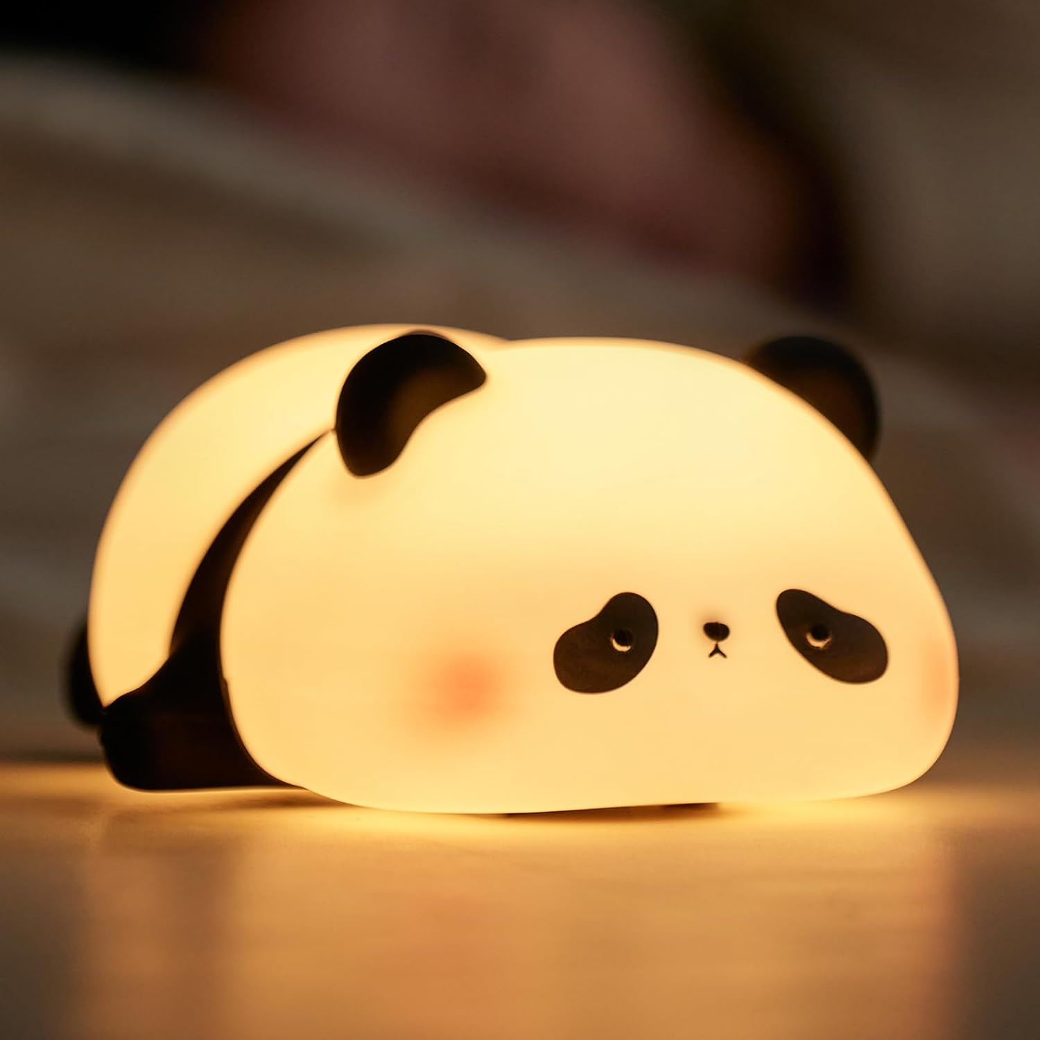 Luz Nocturna Infantil Panda: Lampara Bebe Noche Con 3 Modos De Brillo, Lampara De Silicona Recargable, Luz Nocturna Temporizada Dimmable(Panda)