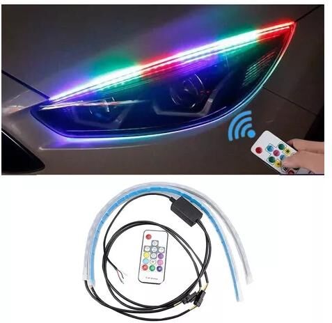 2 Tiras Led De Vistoso Secuencial Auto Con Control Remoto