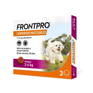 Frontpro Antiparasitarios Para Perros De 2-4kg, Pastillas Masticables Anti Pulgas