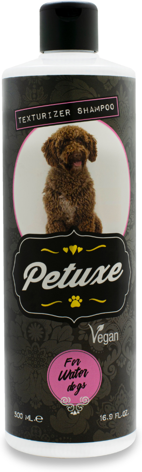 Petuxe Cosmetics Petuxe Champú Para Perros De Agua - Champú Vegano. Texturizador Perro De Agua: Lavante, Hidratante Y Vitalizante. Usa Aceite De Pepita Por Su Acción Hidratante Natural Y Está Enriquecido Con Vitamina E Y B5 Para Un Pelo Sano Y Fuerte.