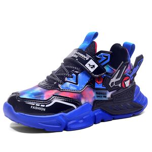 RUMDAX Brand Kids Running Shoes Cartoon Boys Shoes Breathable Girls Basketball Shoes Sports Shoes Thick Sole Non-Slip Children Sneakers Blue 38
