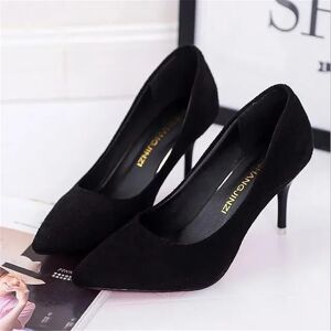 Hot Selling Women Shoes Pointed Toe Pumps Patent Leather Dress Red 8cm High Heels Boat Shoes Shadow Wedding Shoes Zapatos Mujer Black Suede 7