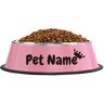 Cuenco De Comida Para Perros Y Gatos De Acero Inoxidable Personalizado, Tazón Antideslizante Para Mascotas Corona Rosa