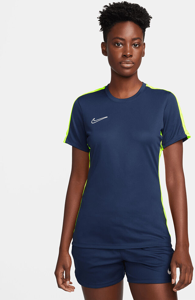 Camiseta de entrenamiento Nike Academy 23 Azul Marino y Amarillo Fluorescente para Mujeres - DR1338-452