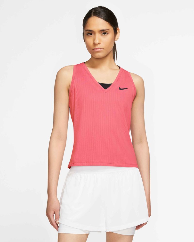 Camiseta sin mangas Nike NikeCourt Coral Naranja para Mujeres - CV4784-894