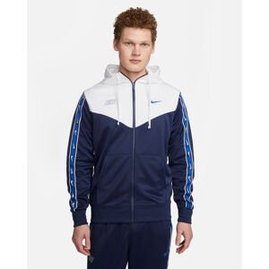 Sudadera con zip y capucha Nike Repeat Azul Marino y Blanco para Hombre - DX2025-411