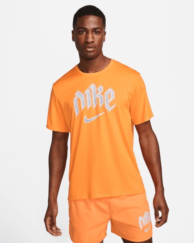 Top de entrenamiento Nike Miler Naranja y Blanco Hombre - DX0839-836