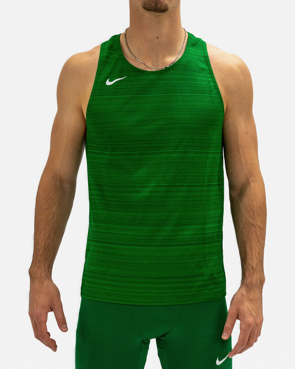 Camiseta sin mangas de running Nike Stock Verde Hombre - NT0300-302