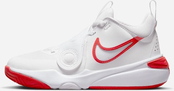 Zapatillas Nike Team Hustle D 11  Blanco y Rojo Niño - DV8996-102