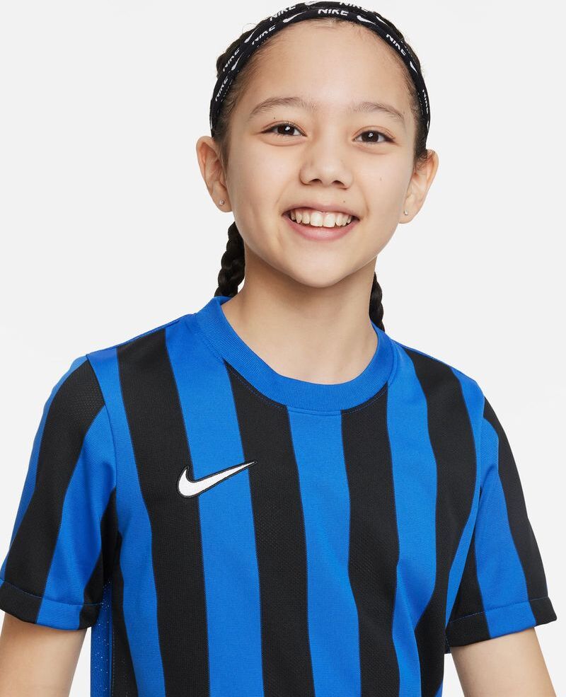 Camiseta Nike Striped Division IV Azul Real y Negro para Niño - CW3819-463