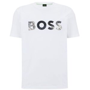 BOSS Camiseta para hombre BOSS Cotton-Jersey T-Shirt With Foil-Print Logo - white XXL