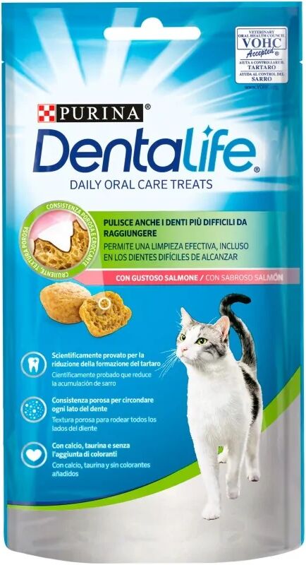 Dieta Natural Gato Dentalife Feline Dailyoral Care Sabor Salmon 8X40Gr - PURINA