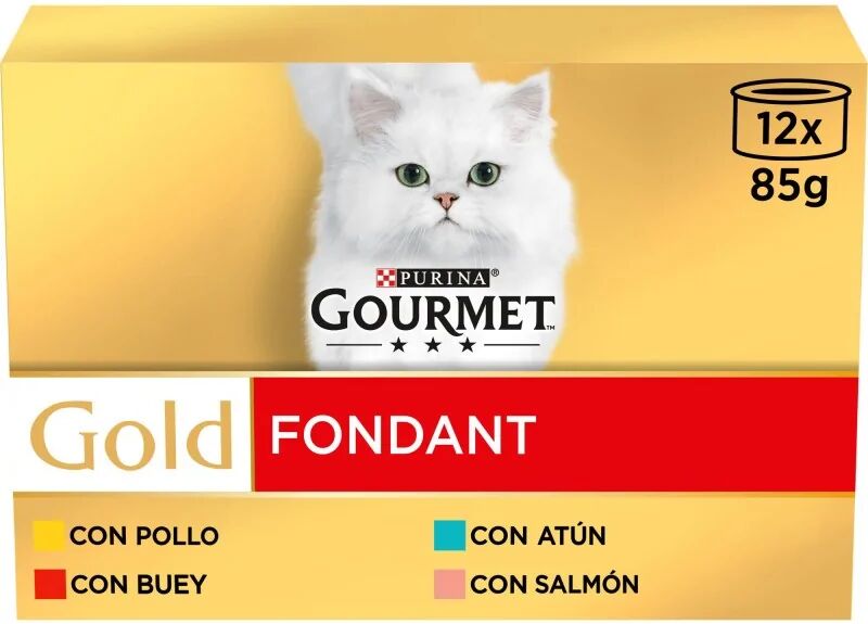 Dieta Natural Gourmet Gold Fondant Buey Atun Salmon Multipack 12X85Gr - PURINA