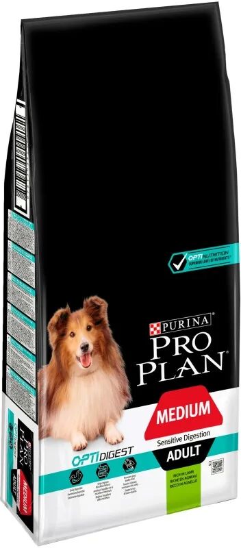 Dieta Natural Perro Pro Plan Canine Adult Digest Medium Cordero 14Kg - PURINA