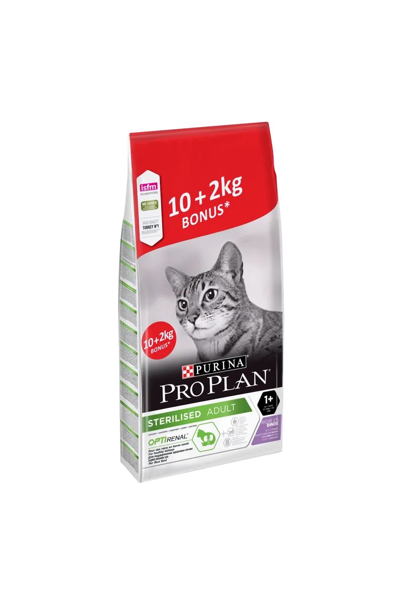 Dieta Natural Gato Pro Plan Feline Gato Esterilizado Pavo 10Kg + 2Kg - PURINA