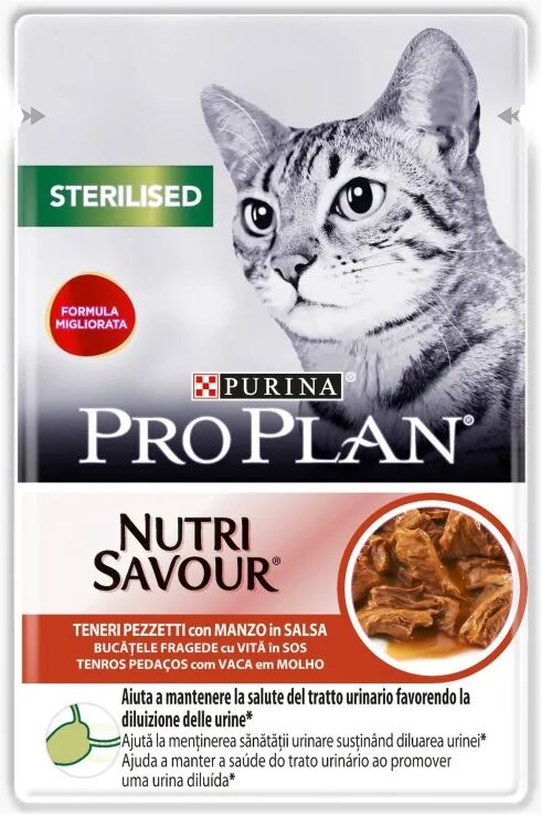 Dieta Natural Gato Pro Plan Feline Sterilised Carne 26X85Gr - PURINA