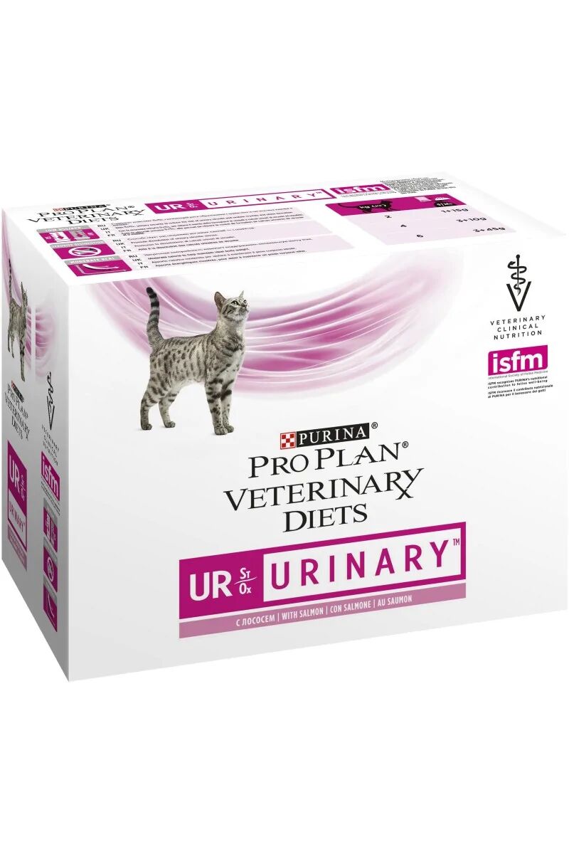 Dieta Natural Gato Pro Plan Vet Feline Ur Urinary Salmon Caja Pouch 10X85Gr - PURINA