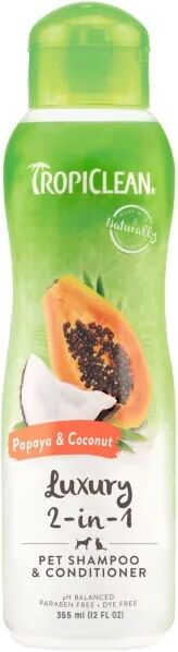 Higiene Tropiclean Champu Y Acondicionador 2En1 Papaya Coco 355Ml - TROPICLEAN