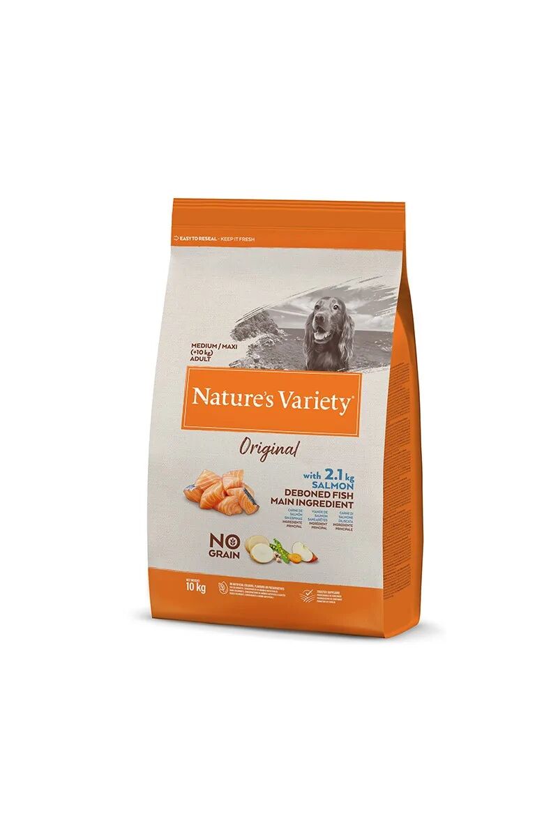 Saco de pienso Natural Perro NatureS V Original Canine Adult Salmon 10Kg - Natures Variety