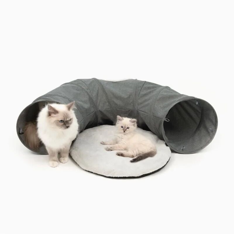 Juguetes Gatos Catit Vesper Túnel Con Cama Gris 68X97X28Cm - CATIT