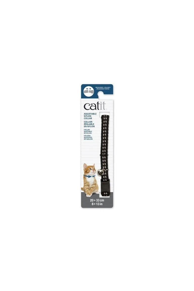 Transporte Gatos Catit Collar Breakaway Reflectante Negro 4,7x1,2x18,1 - CATIT