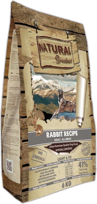 Rabbit Recipe Conejo 6kg Pienso Natural Greatness Perro - NATURAL-GREATNESS