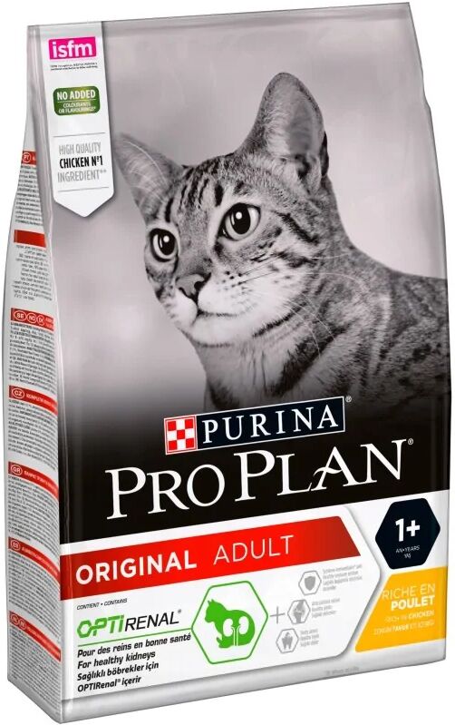 Comida Natural Gato Pro Plan Feline Adult Optirenal Pollo 3Kg - PURINA