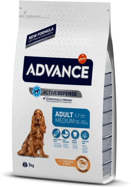 Comida Natural Perro Advance Canine Adult Medium Pollo Arroz 3Kg - ADVANCE