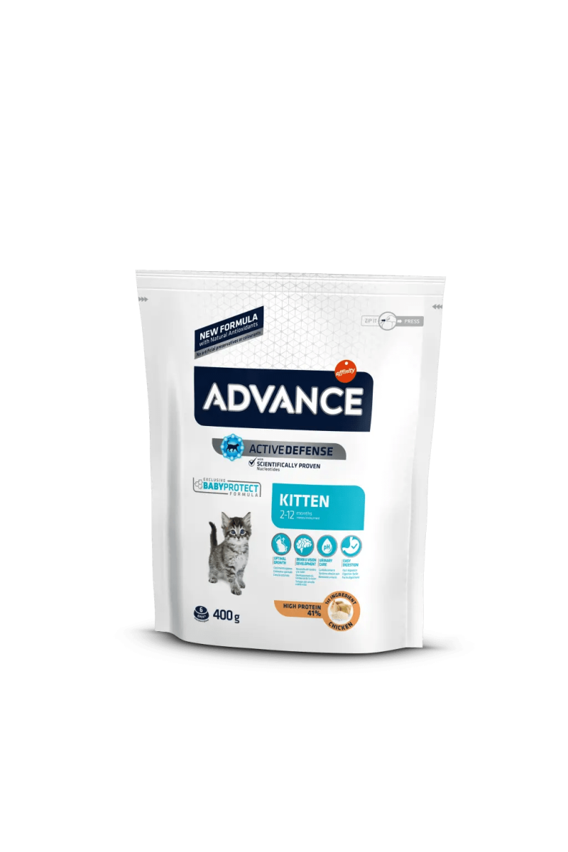 Comida Natural Gato Advance Feline Kitten Pollo Arroz 400Gr - ADVANCE