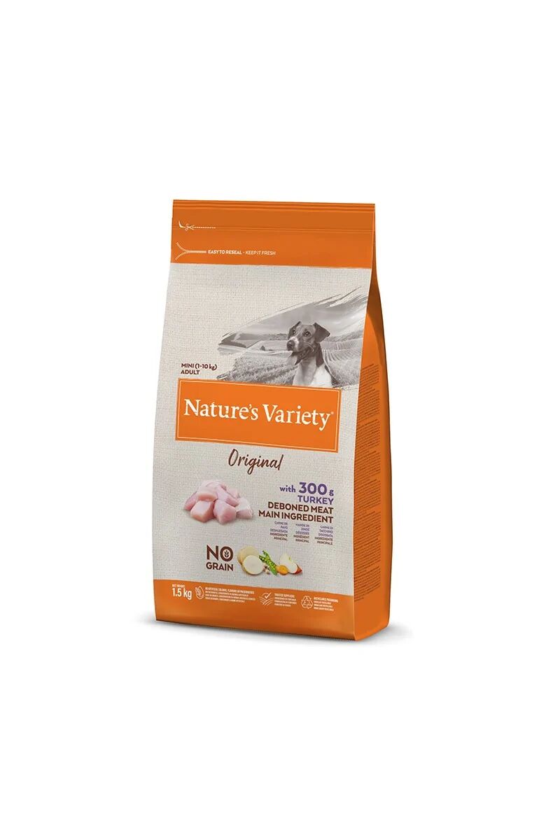 Pienso Perro Adulto Mini NatureS Variety Original Pavo 1,5Kg - Natures Variety