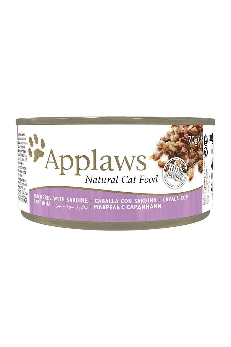 Comida Húmeda Gato Applaws Cat 24x70g Caballa y Sardina - Applaws