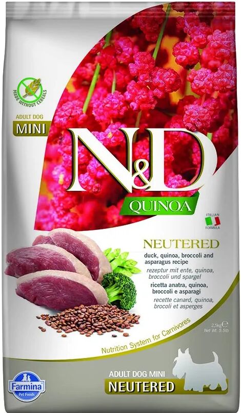 Comida Natural Perro Farmina Nd Dog Quinoa Neutered Pato Mini 2,5Kg - FARMINA