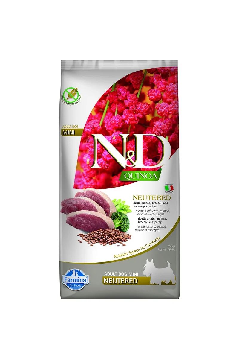 Comida Natural Perro Farmina Nd Dog Quinoa Neutered Pato Mini 7Kg - FARMINA